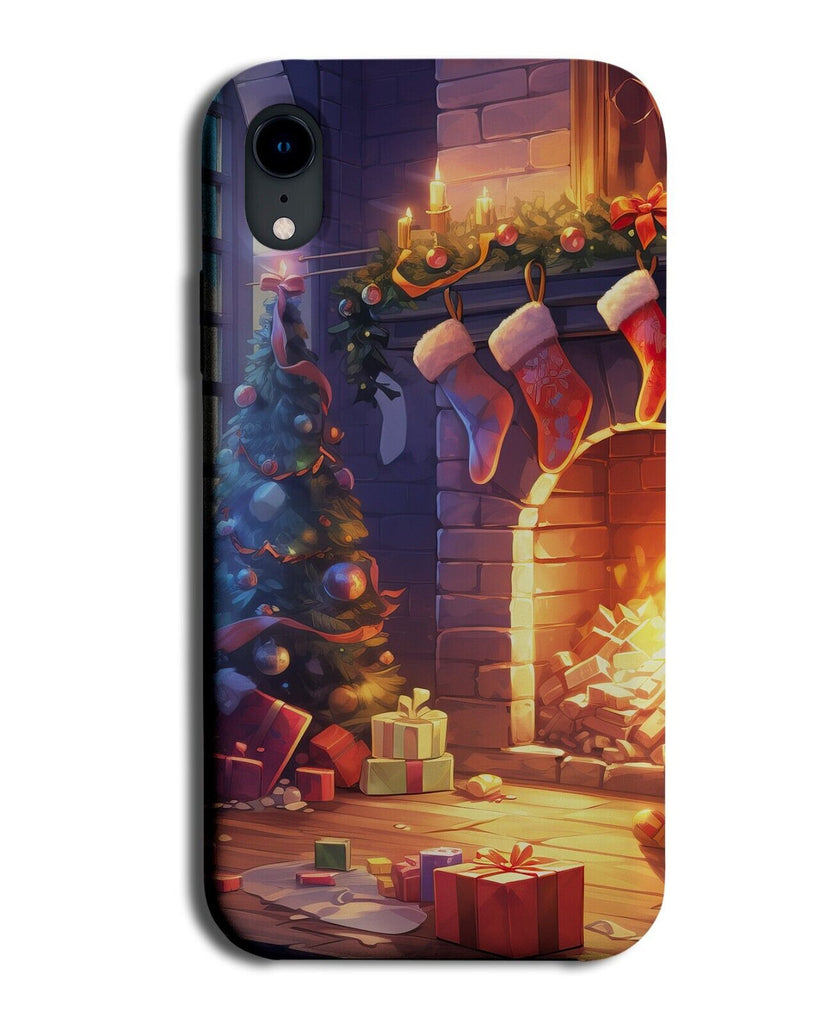 Christmas Scene Phone Case Cover Tree Fireplace Xmas Picture Style Look DE08