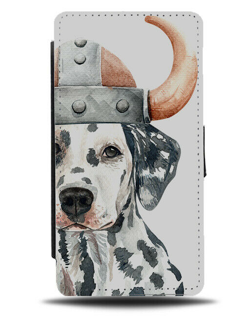 Dalmatians Flip Wallet Phone Case Dog Dogs Pet Viking Fancy Dress Helmet K540