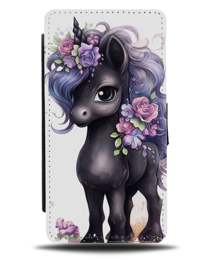 Baby Little Black Pony Flip Wallet Case Purple Hair Ponies My Horse Girls DG71