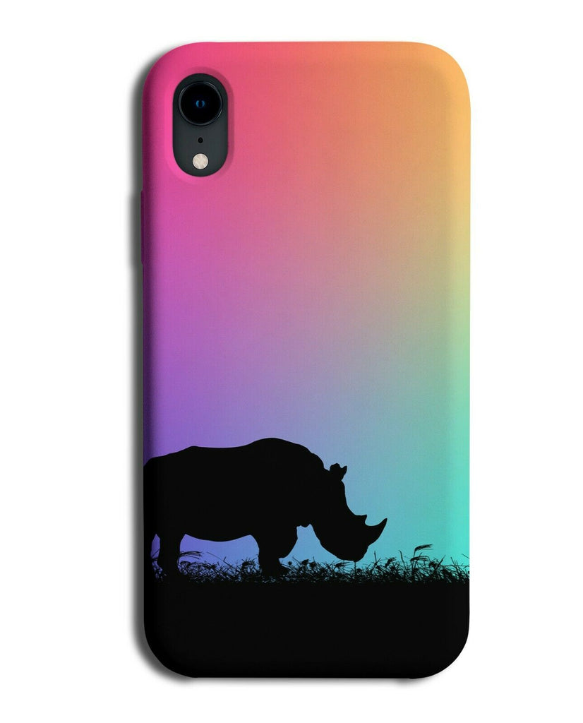 Rhino Silhouette Phone Case Cover Rhinos Multicolour Multicoloured I068