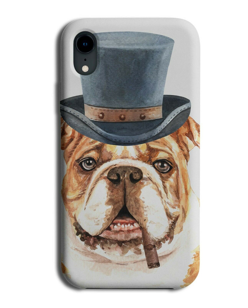 Gentleman British Bulldog Phone Case Cover Funny Tophat Top Hat Gift K684