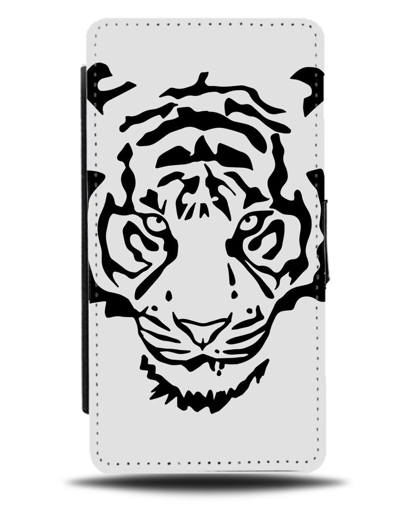 Simplistic White Tiger Face Flip Wallet Case Artwork Bengal Artic Snow CS38