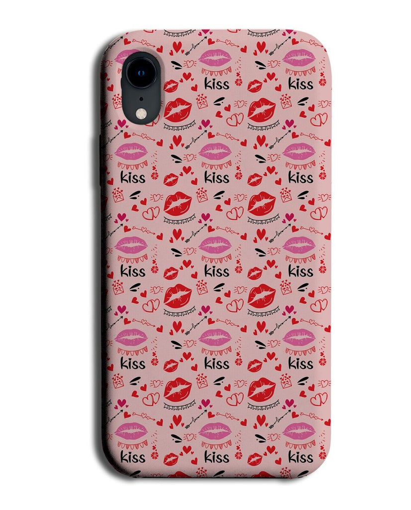 Pink Lipstick Pattern Phone Case Cover Kiss Kisses Lips Lip Stain Marks CL50