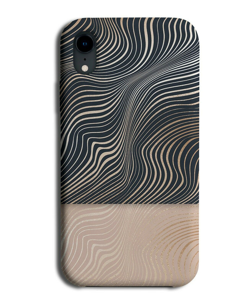 Thin Wavy Rose Gold Lines Phone Case Cover Stripes Funky Abstract Print G109