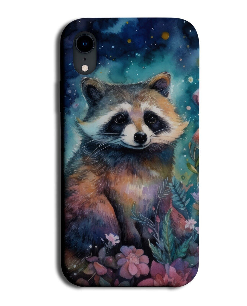 Dark Racoon Watercolour Painting Phone Case Cover Oil Racoons Head Face BE48