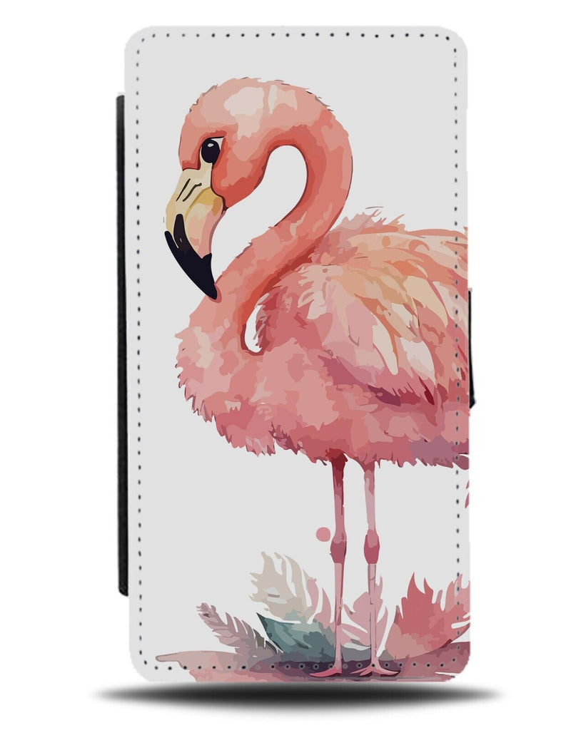 Pink Watercolour Flamingo Flip Wallet Case Flamingos Art Artwork Feathers BF57