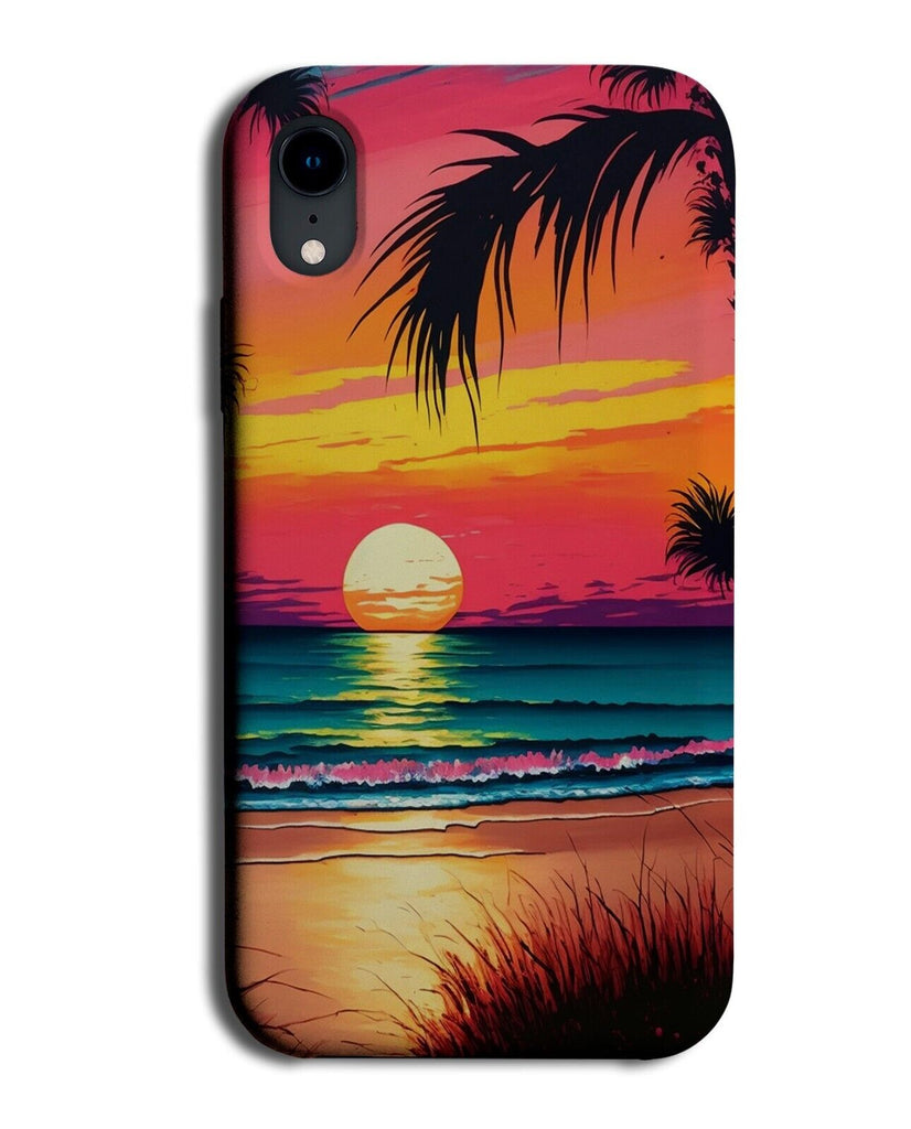 Sunset At The Beach Phone Case Cover Sunrise Sun Rise Set Beaches Painting BT30