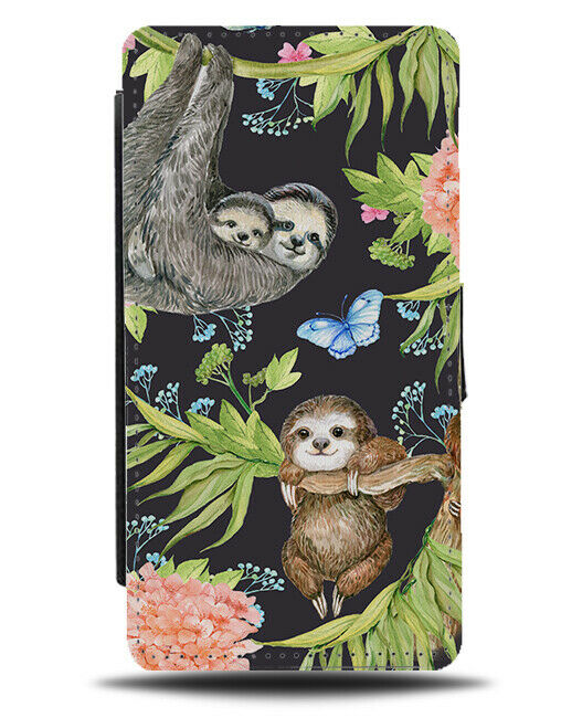 Sloth In The Night Time Flip Wallet Case Colourful Jungle Rainforest G306