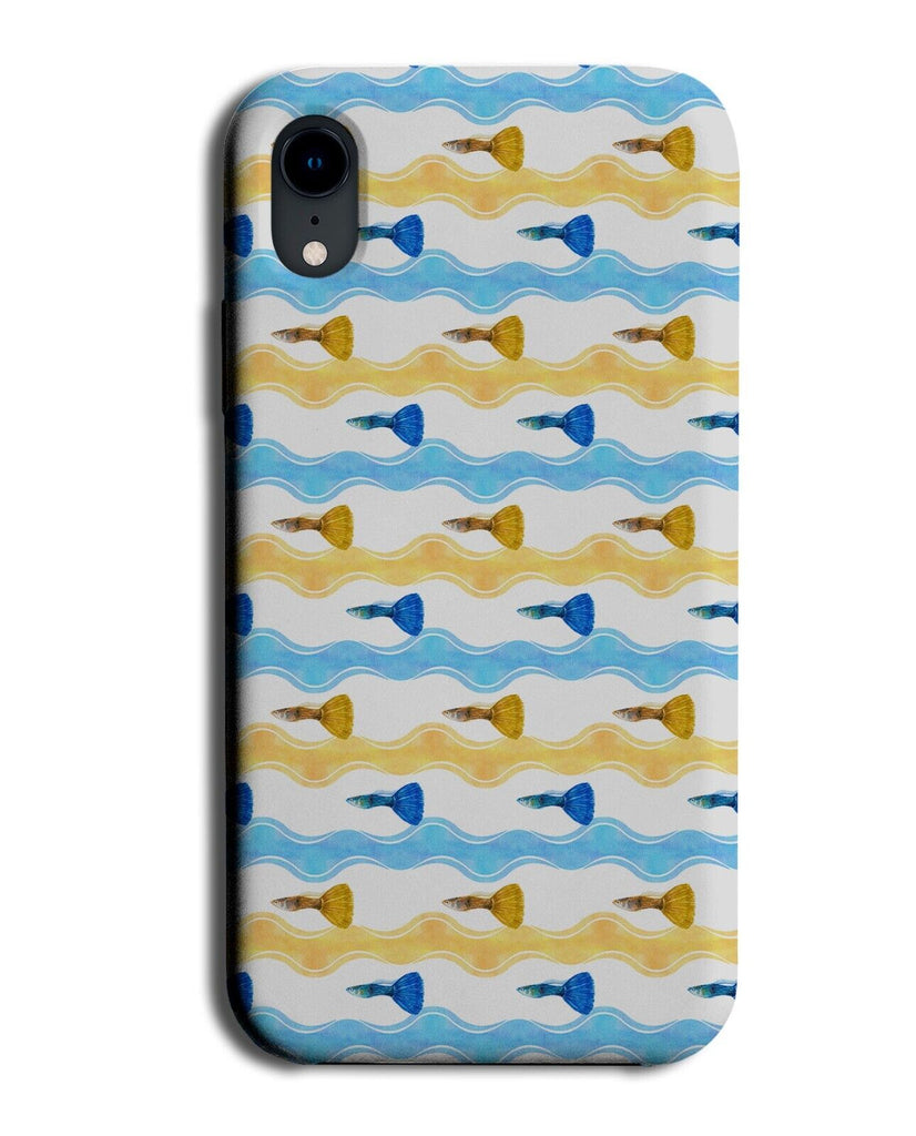 Guppy Fish Pattern Phone Case Cover Guppies Tropical Collection Blue Gold BE75