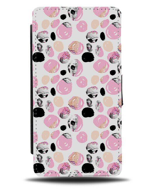 Abstract Skeleton Pink Design Flip Wallet Case Spots Bubbles Skull Skulls F830