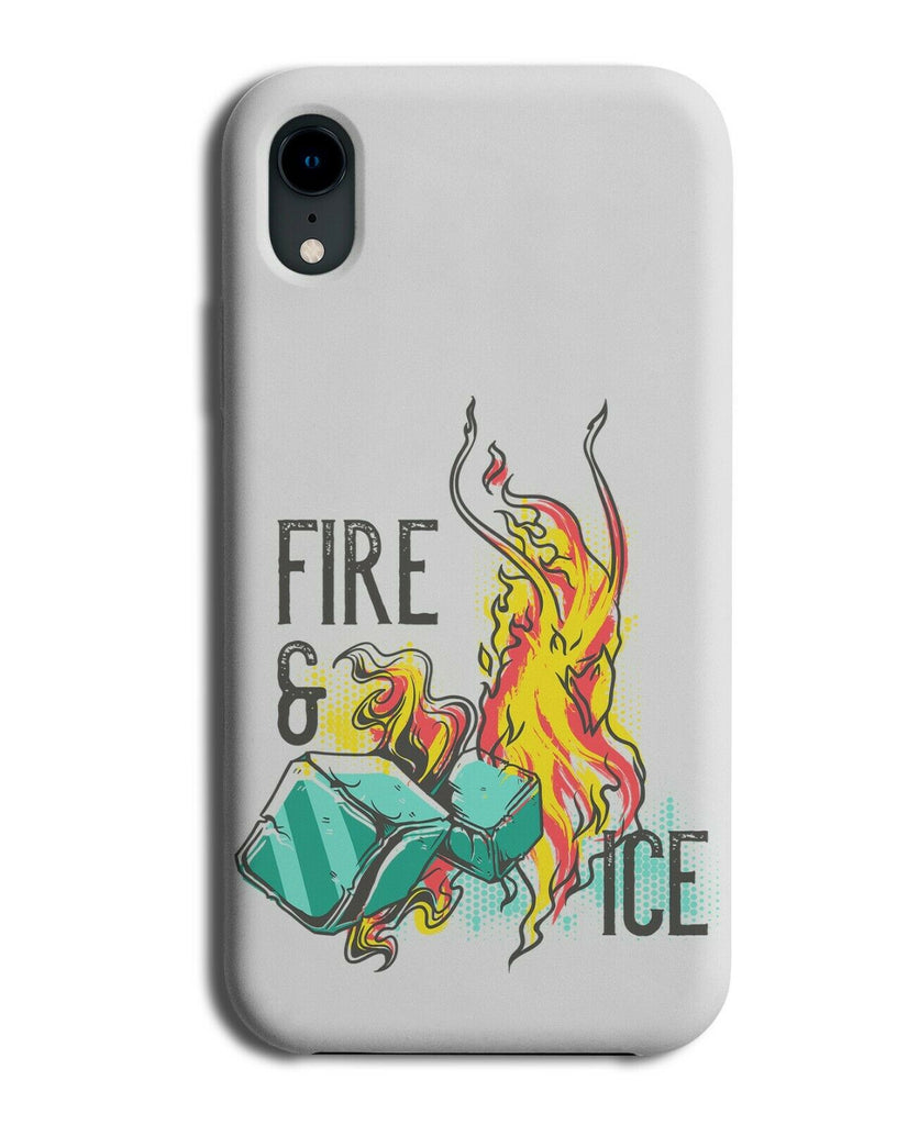 Fire and Ice Phone Case Cover Flames Cartoon Design Print Hot Cold Cubes E375