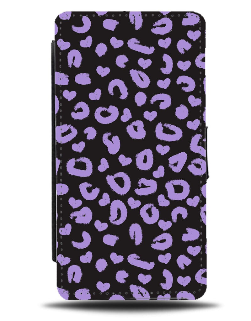 Purple and Black Leopard Spots Flip Wallet Case Cheeta Leopards Animal Skin CK60