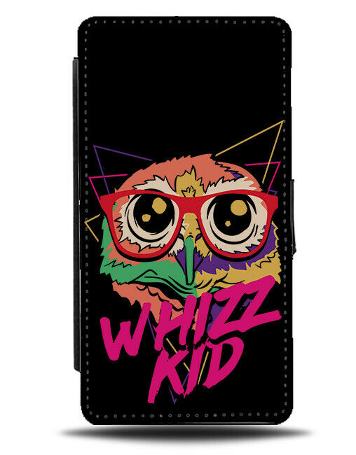 Retro Owl Flip Wallet Phone Case Owls Face Glasses 80s 70s Vintage Print E449