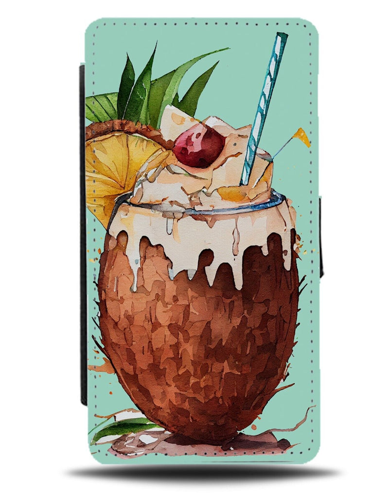 Coconut Pina Colada Cocktail Flip Wallet Case Cocktails Coladas Drink Beach CZ70
