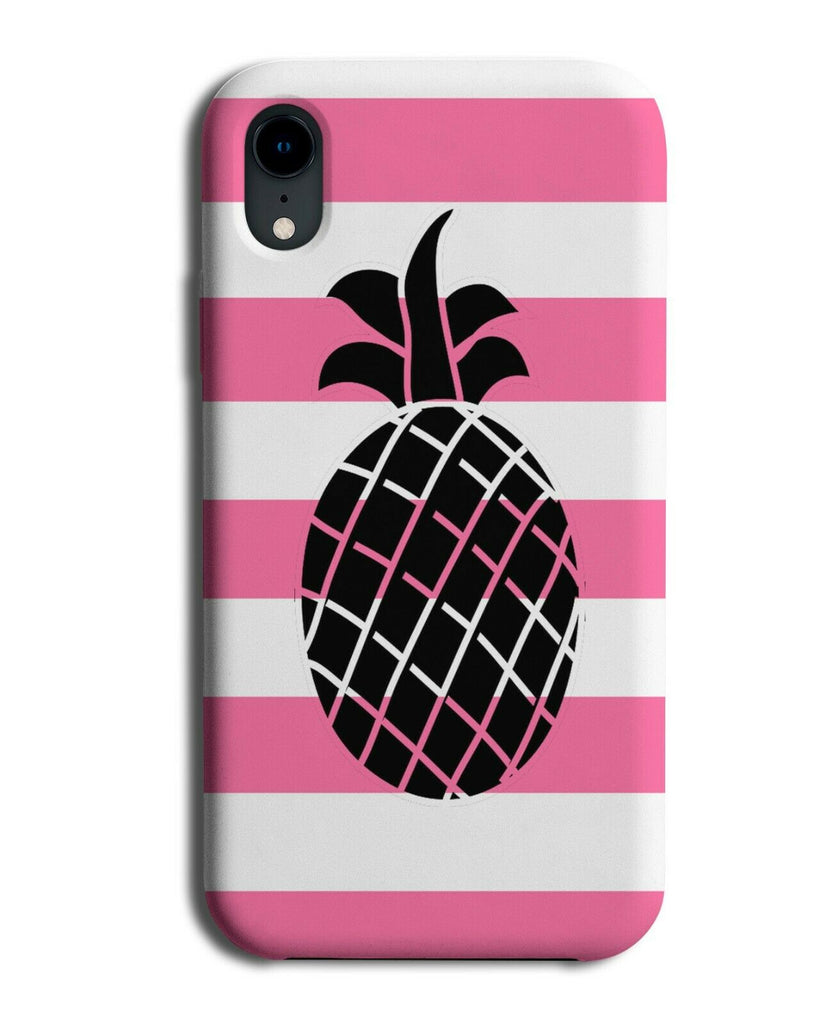 White and Pink Striped Pineapple Stencil Marks Phone Case Cover B957