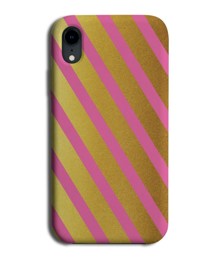 Gold & Hot Pink Striped Phone Case Cover Coloured Stripes Golden Dark i893