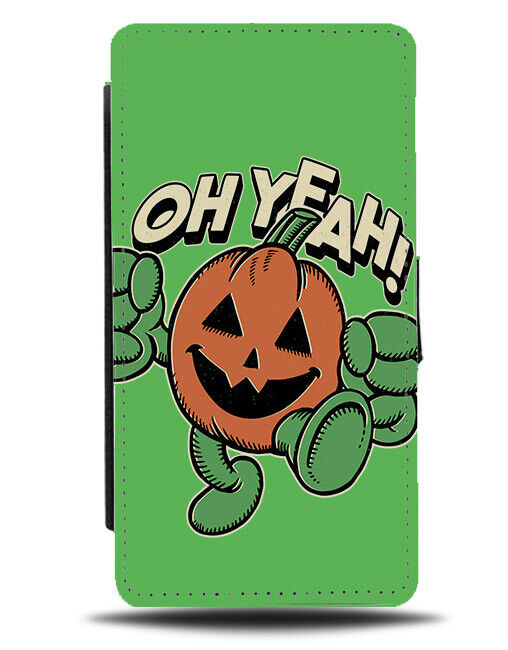 Oh Yeah Pumpkin Flip Wallet Case Pumpkins Halloween Cartoon Celebration N495