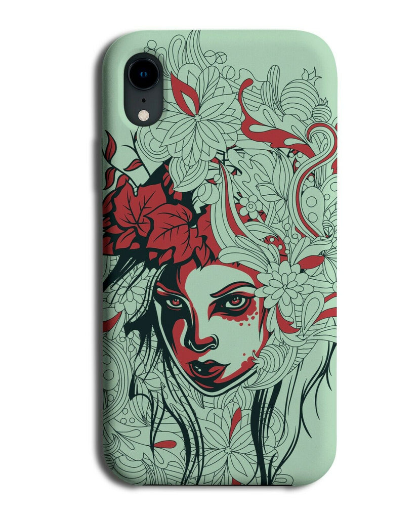 Red and Grey Tattoo Woman Phone Case Cover Gothic Pin Up Girl Urban Design E138