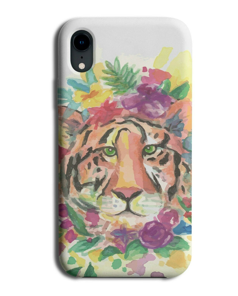 Tiger Flower Crown Phone Case Cover Floral Oil Painting Watercolour E438
