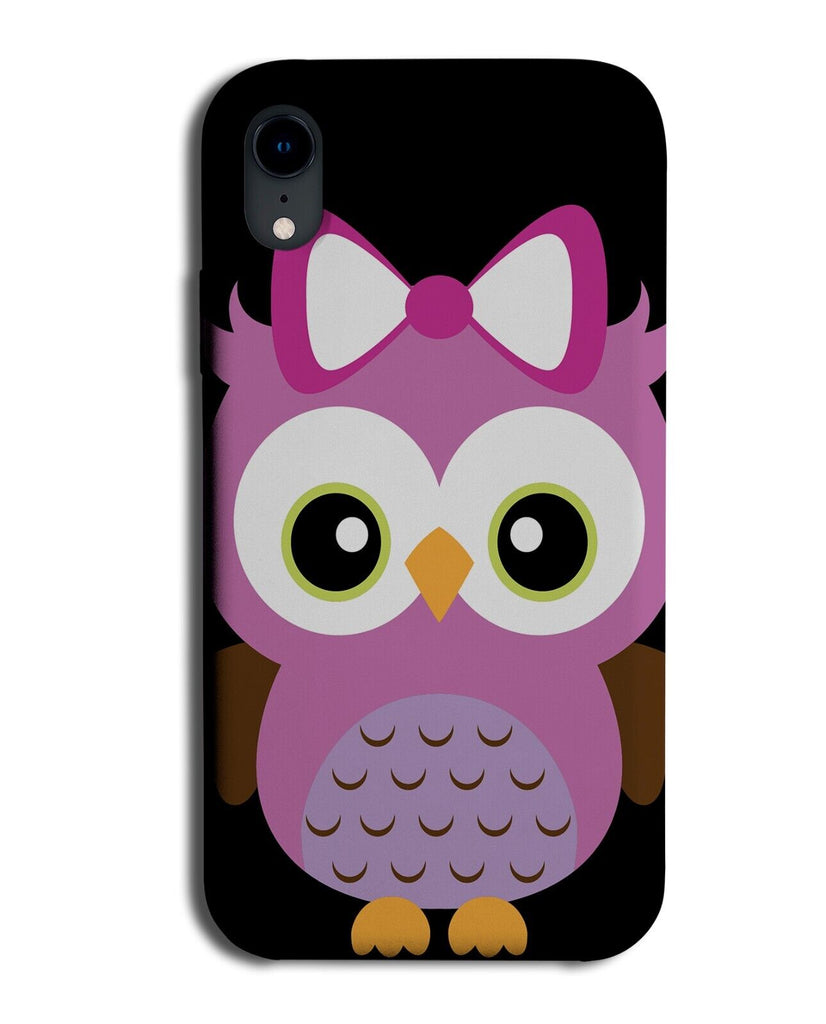 Little Girls Owl Phone Case Cover Pink Owls Birds Girl Hairbow Hair Bow BR46