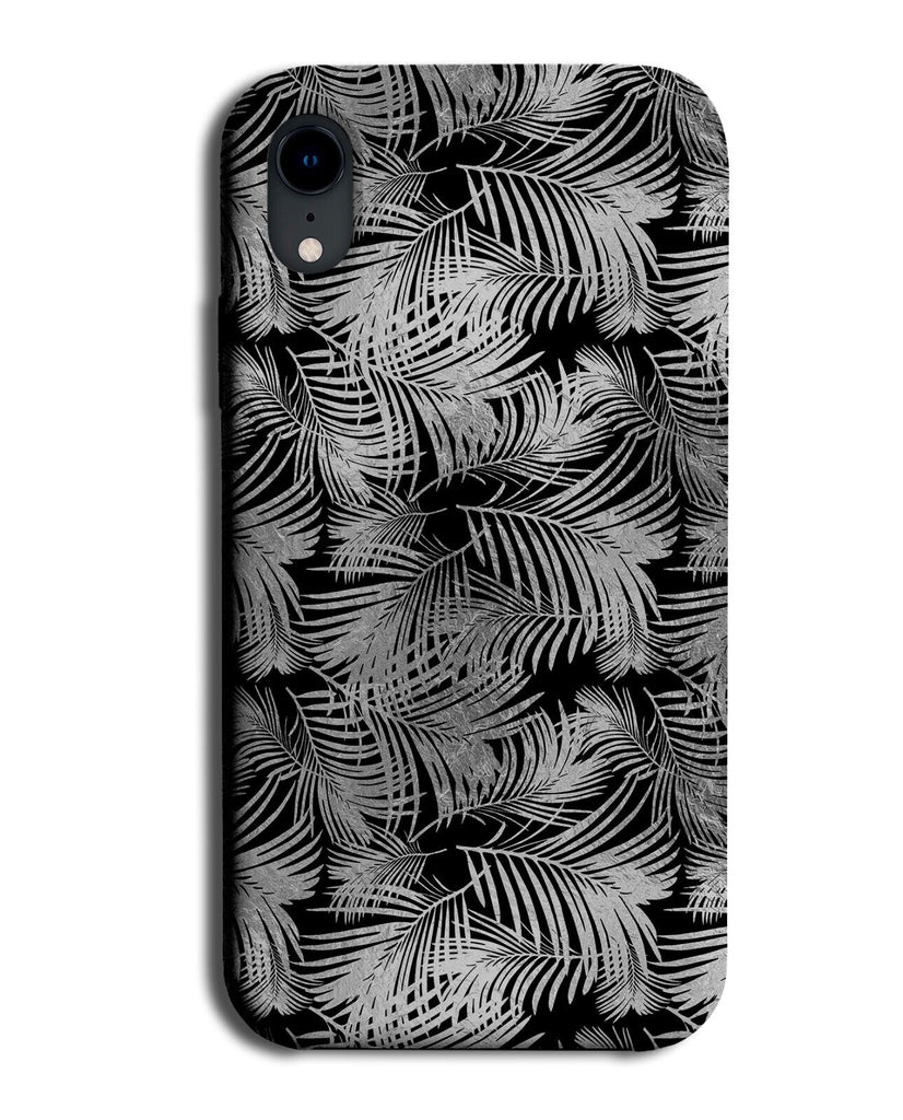 Black and Silver Palm Tree Jungle Leaves Phone Case Cover Leaf Fern Ferns CN83