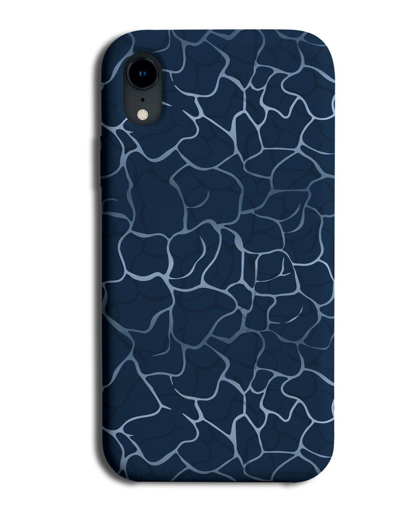 Deep Blue Coloured Stencilling Phone Case Cover Stencil Stencils Lines K786
