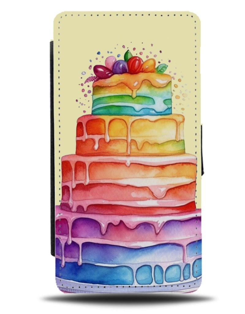 Novelty Pride Cake Flip Wallet Case Cakes LGBT Colours Rainbow Birthday BY16