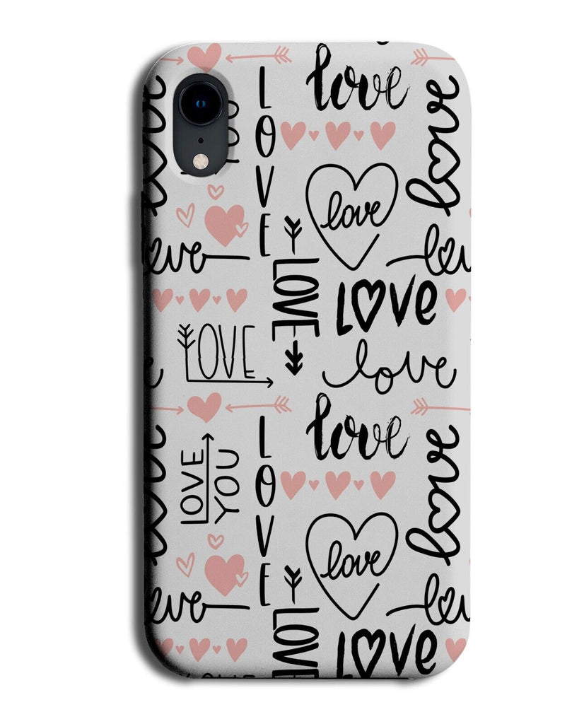 Rose Gold Love Writing Phone Case Cover Words Wording Scribbles Doodles P262C
