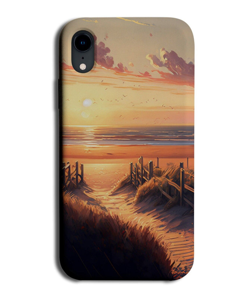 Sunrise Over The Ocean On the Beach Phone Case Cover Sea Sunset Photograph BU58