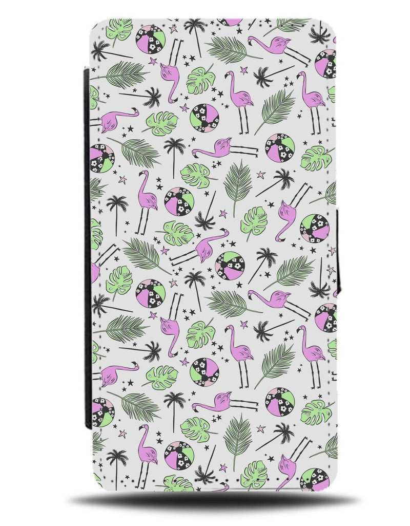 Tropical Flamingos Pattern Flip Wallet Case Beachballs Beach Ball Fearne's BH03