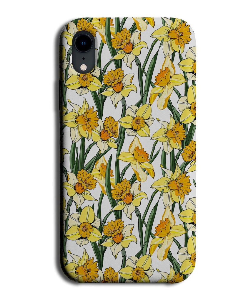 Daffodil Petals Phone Case Cover Petal Yellow Stems Flowers Cartoon Summer Q813E