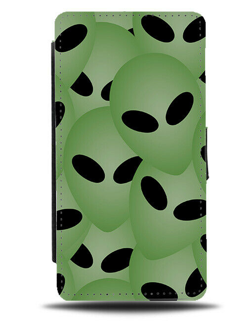 Alien Face Bundle Selfie Flip Cover Wallet Phone Case Faces Aliens Space si230