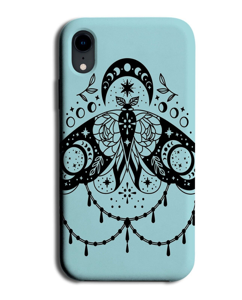 Blue Moon Moth Phone Case Cover Luna Lunar Mystical Moths Wings Moons P331B
