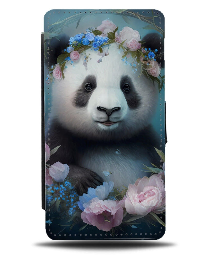 Airbrushed Panda Bear Flip Wallet Case Bears Pandas Airbrush Style Look BF92