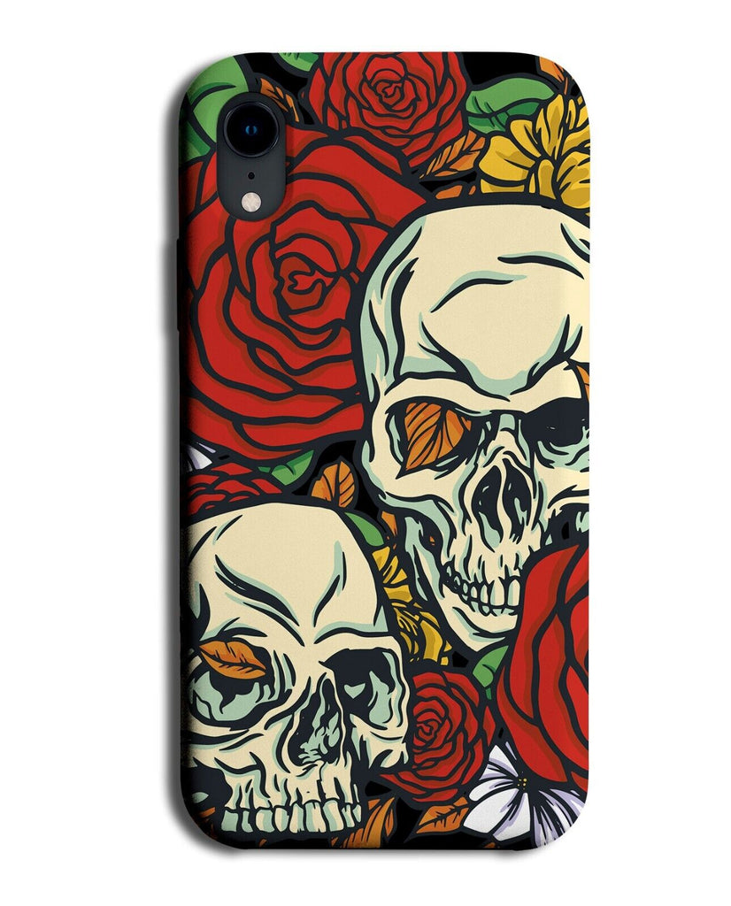 Skulls and Roses Phone Case Cover Rose Flowers Flower Gothic Goth Heads Face 437