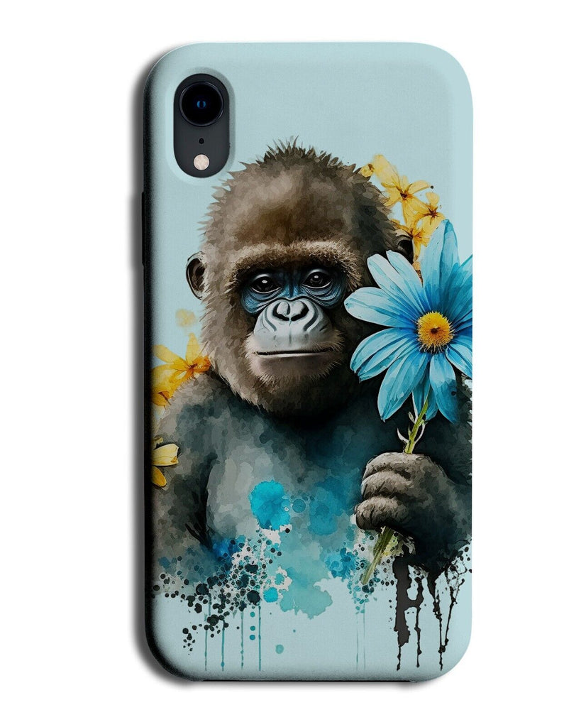 Blue Baby Gorilla Phone Case Cover Monkey Gorillas Monkeys Floral Flowers AC40