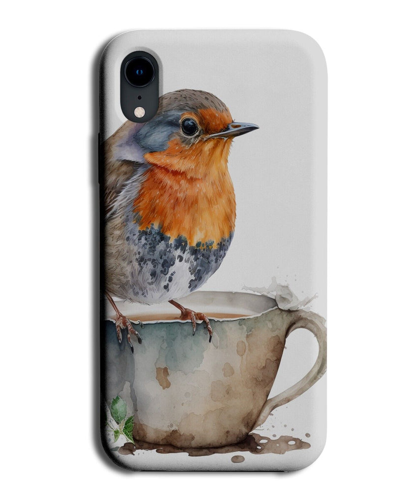 Red Robin On Teacup Phone Case Cover Robins Bird Birds Tea Cup Mug Cute CW55