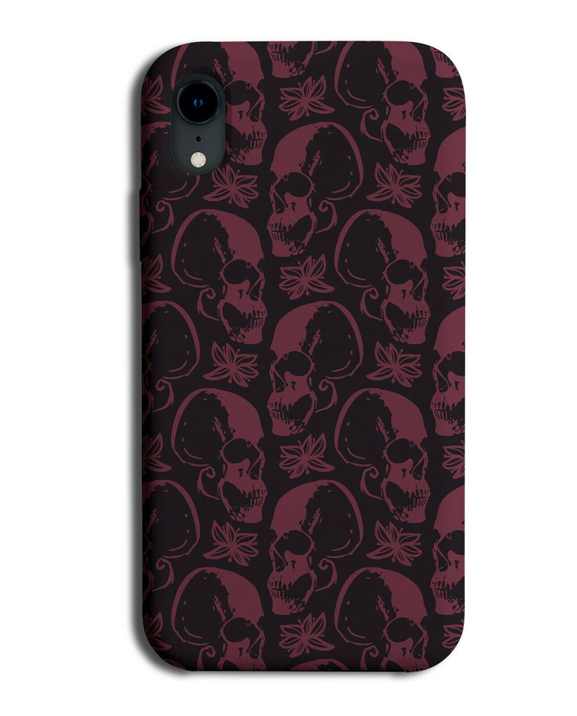 Black and Purple Gothic Skulls Phone Case Cover Skull Faces Violet Coloured H754