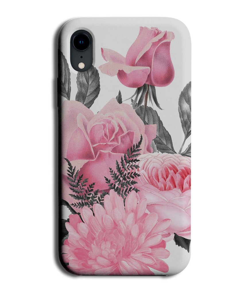 Grey and Pink Roses Phone Case Cover Punk Princess Girls Rocker Chick AI83