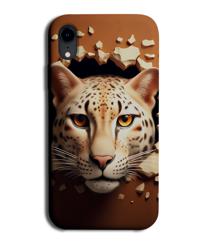 Funny Leopard Head Through Wall 3D Style Design Phone Case Cover Animal CV75