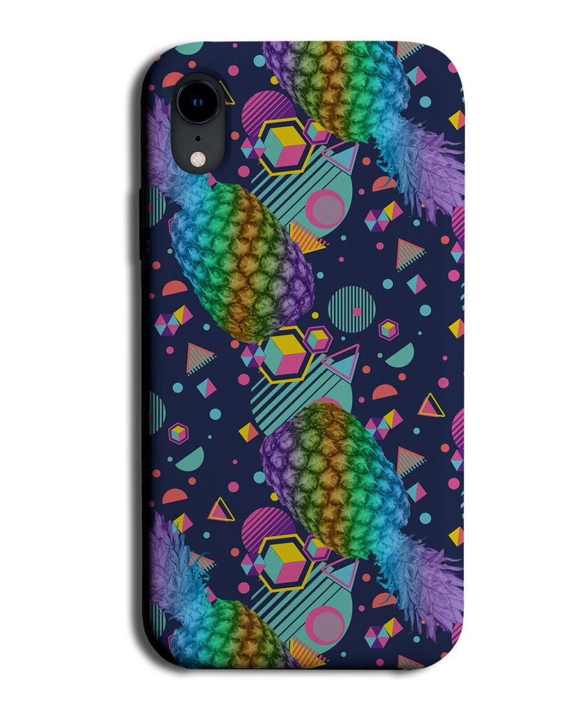 Neon 80s Style Pineapples Pattern Phone Case Cover Vibrant Retro Pineapple CJ38