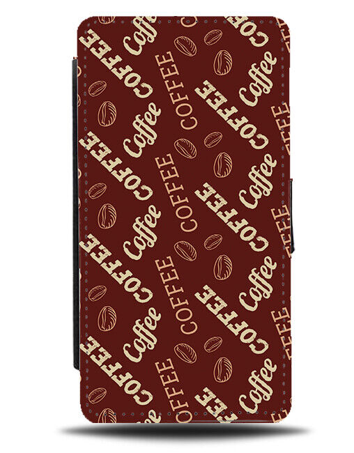 Coffee Writing Flip Wallet Case Font Words Word Lettering Lover Addict K842