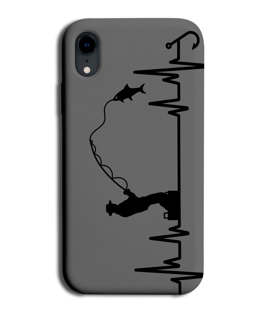 Dark Grey Fishing Phone Case Cover Fisherman Boat Sea River Funny Dad Boys AF87