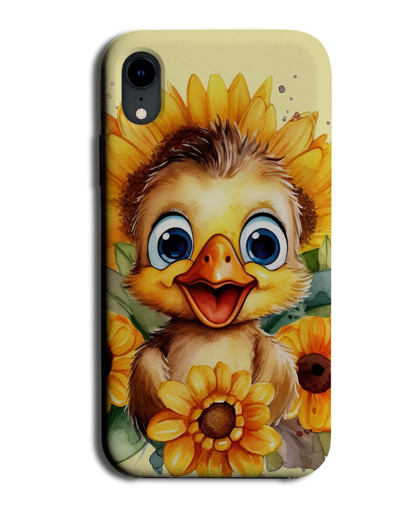 Yellow Duck Sunflowers Art Phone Case Cover Ducks Sunflower Funny Happy DC31