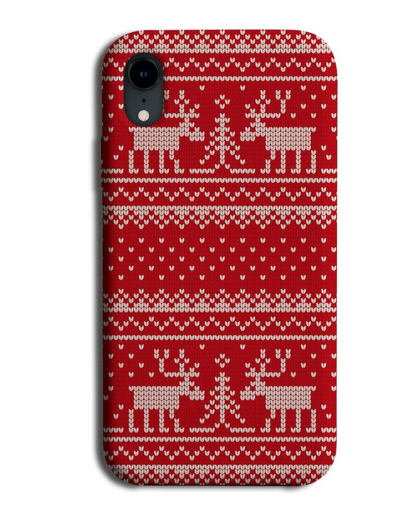 Red Reindeers and Christmas Tree Jumper Design Phone Case Cover Reindeers H848