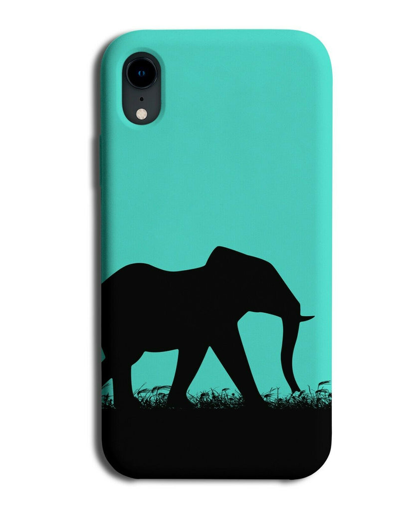 Elephant Silhouette Phone Case Cover Elephants Turquoise Green i270