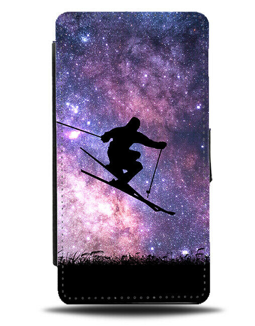 Skiing Flip Cover Wallet Phone Case Ski Ski's Skiboard Board Space Stars i727