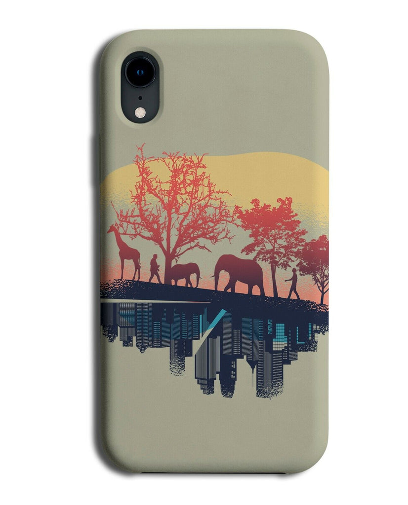 Elephant City Skyline Phone Cover Case Building Cities Wild Concrete Jungle J331