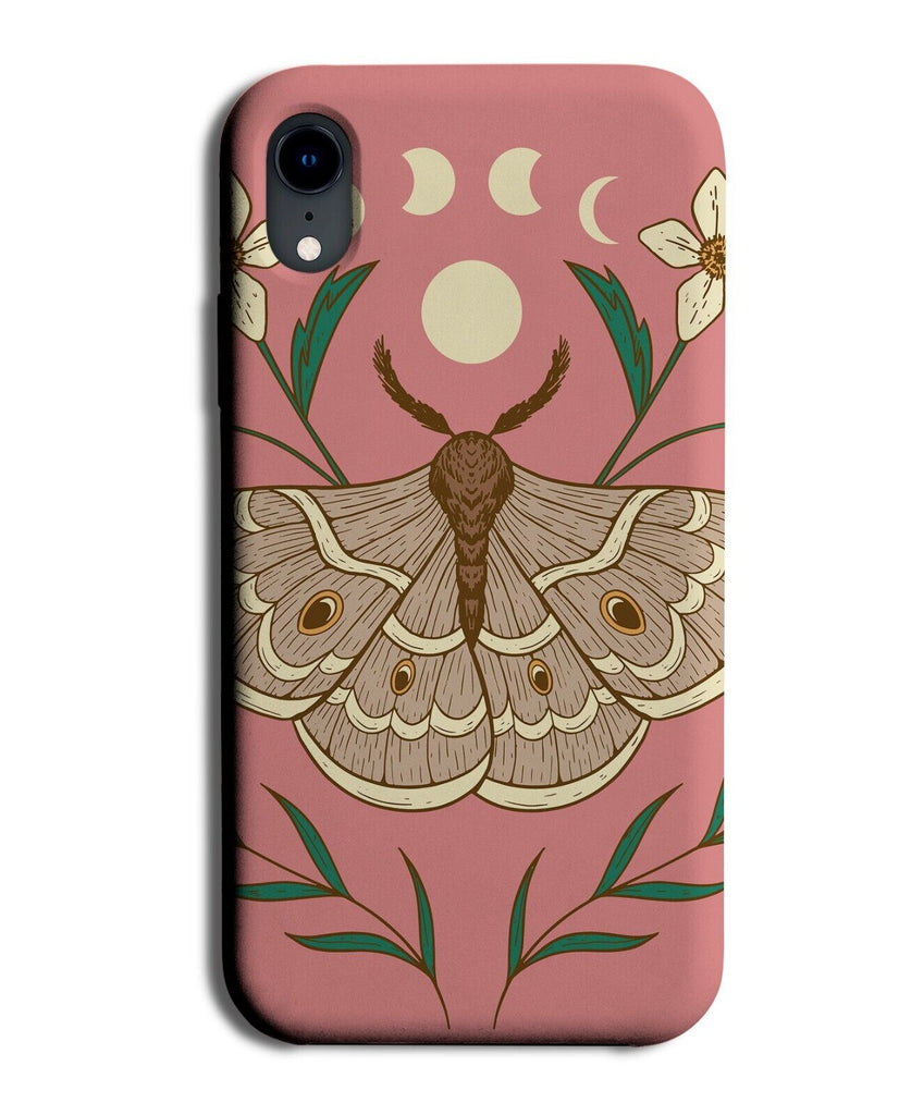 Pink Flowery Luna Moth Phone Case Cover Moth Dark Pastel Coloured Moon P121