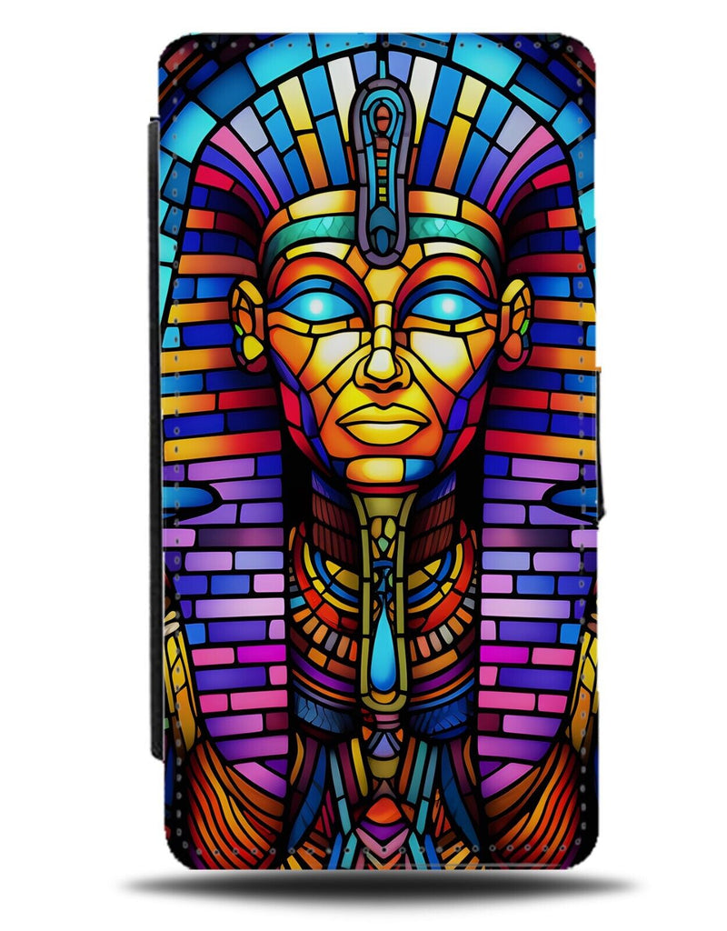 Ancient Mummy Tomb Stained Glass Window Design Flip Wallet Case Egypt Tombs DD94